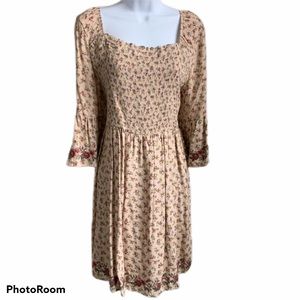 NWT Xhilaration Brown Floral Embroidered Dress XXL